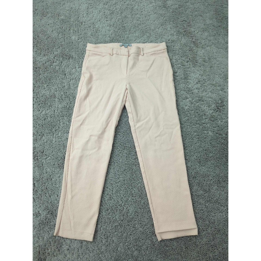 Valerie Stevens‎ Pants Womens 8 Pink Herringbone Mid Rise Stretch Ankle